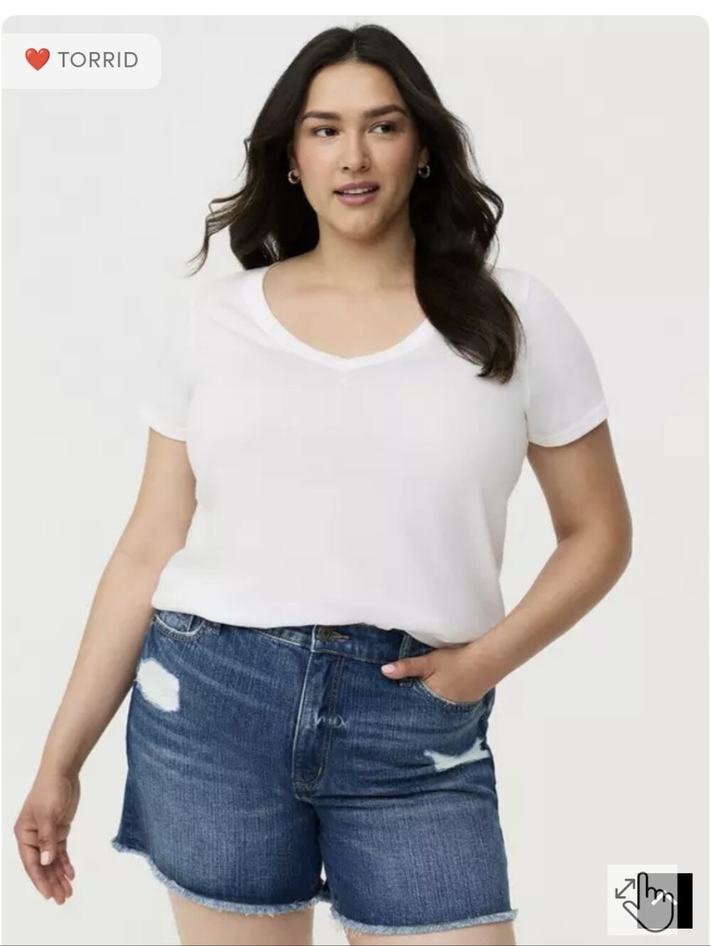 Torrid Girlfriend White V-Neck Short Sleeve Tee Sz.4X NWT - Picture 2 of 6